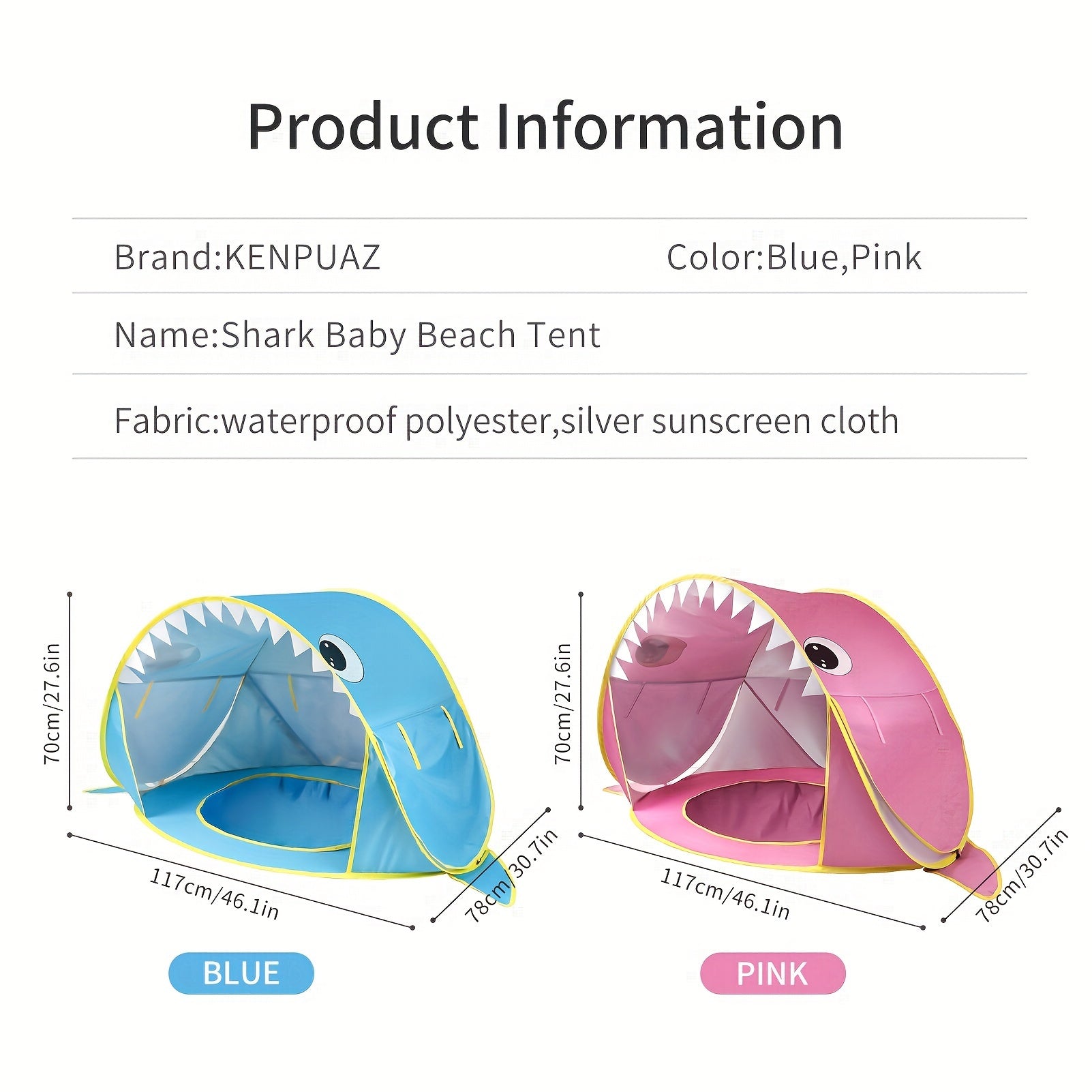Kids Automatic Quick Open UV Protection Tent