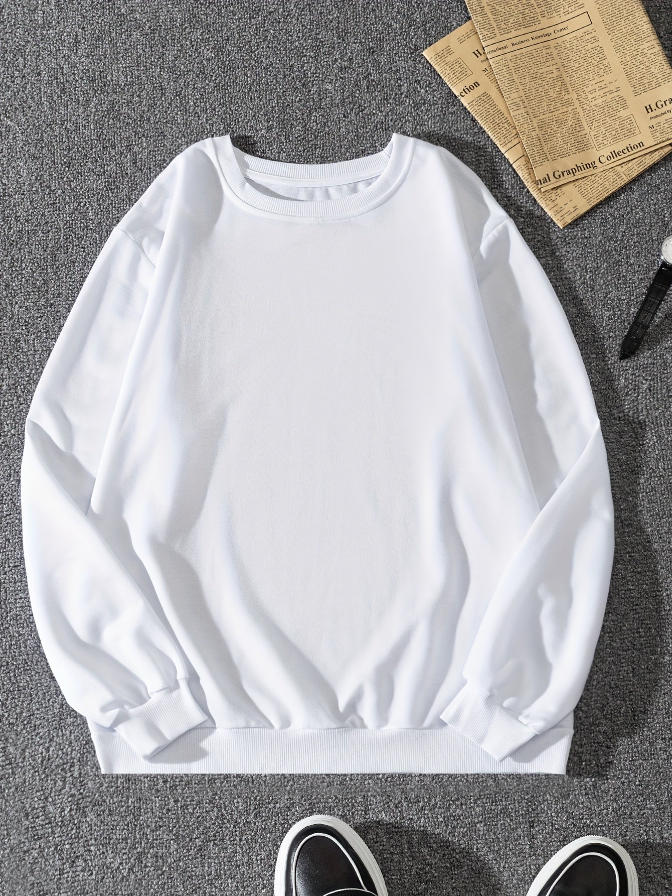 Men's Round Neck Sweatshirt Long Sleeve Casual Top