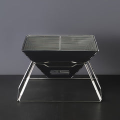 Portable Square BBQ Grill for Camping Picnic Stainless Steel High Temp Resistant