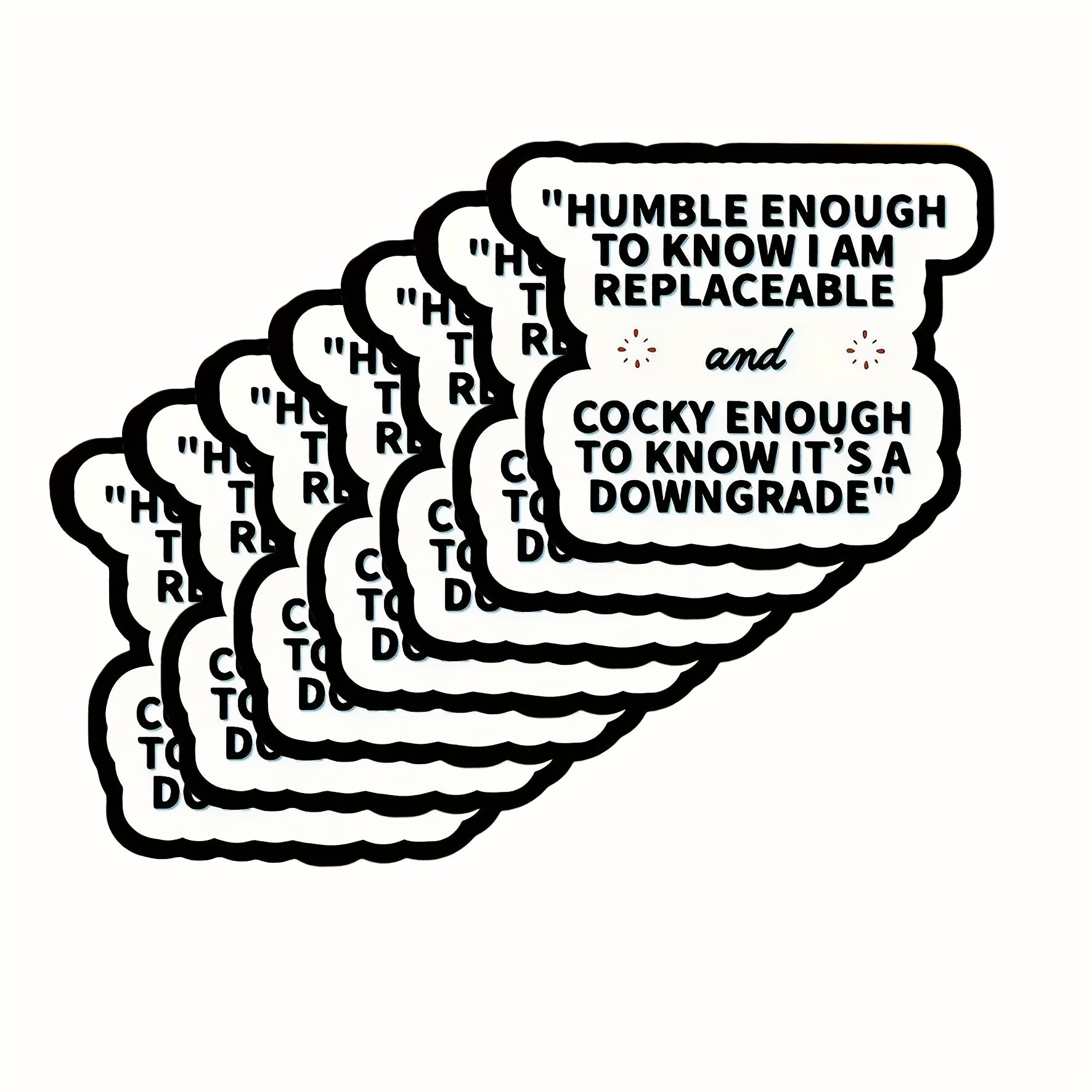 Funny Workplace Stickers Replaceable & Cocky Waterproof Decals
