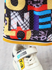 Boys Alphabet Graphic Print T-shirt & Shorts Set