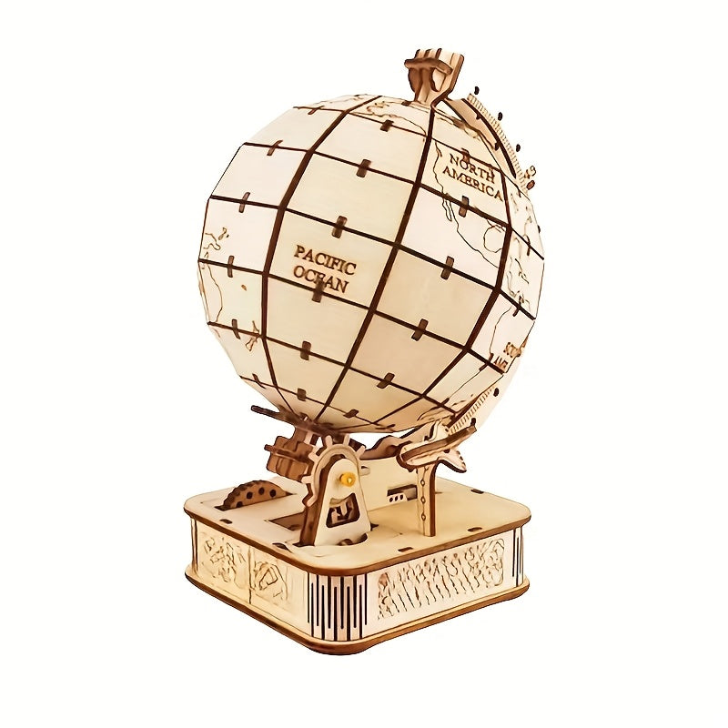 3D Wooden Globe Puzzle Set World Map Model Ocean Wonders Ideal Gift