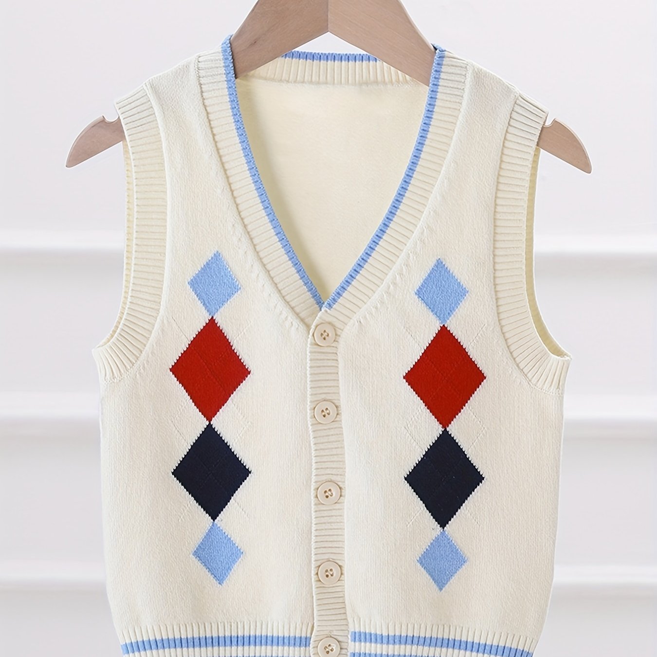 Boys College V Neck Knitted Sleeveless Fitness Sweater Vest
