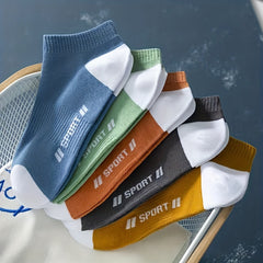 5 Pairs Men's Thin Sweat-Absorbing Anti-Odor Ankle Socks