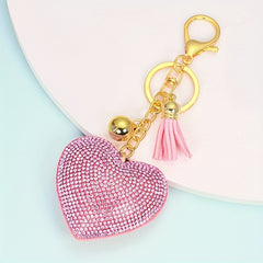 Sparkling Diamond Love Key Chain Pendant for Women's Bags