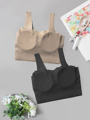 2pcs Seamless Wireless Comfort Bras Full Coverage Intimates Women's Lingerie