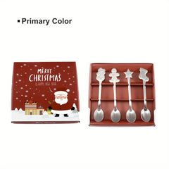 Christmas Spoon Set Stainless Steel Coffee Spoon Fruit Spoon Soup Spoon