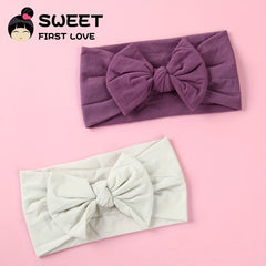 Baby Girls Bowknot Headband Soft Nylon Elastic Hairband Newborn Hair Accessories