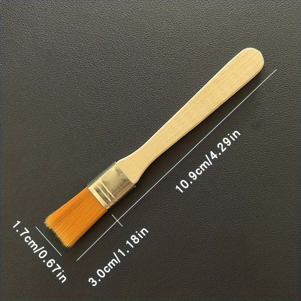 6pcs Nylon Paint Brush Short Wooden Rod Art Supplies