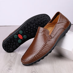 CLOHOO Personalized Leather Loafer Shoes Lightweight Casual Sneakers