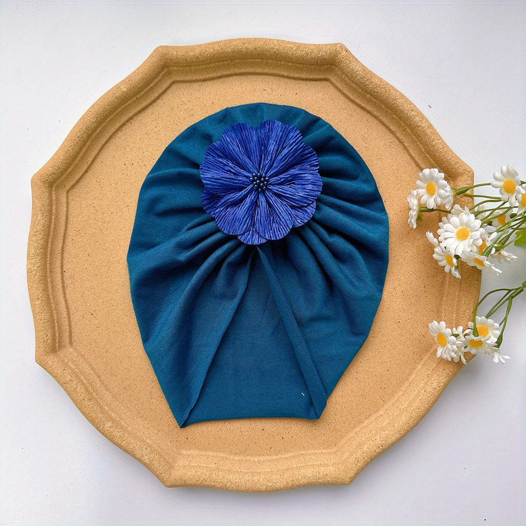 Baby Girls Flower Decor Turban Soft Hair Wrap Headband
