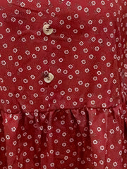 Floral Print Button Long Sleeve Blouse