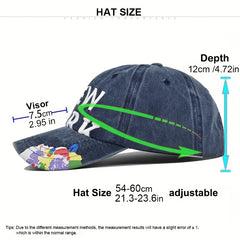 YORK Retro 3D Embroidered Baseball Cap Patch Duck Tongue Cap
