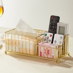 Multifunctional Tissue Holder with Stationery and Remote Control Storage