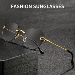 2pairs Men's Rimless Sunglasses UV Protection Summer Sunglasses