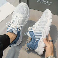 Breathable Striped Running Shoes for Men Comfortable Durable Shock Absorbing