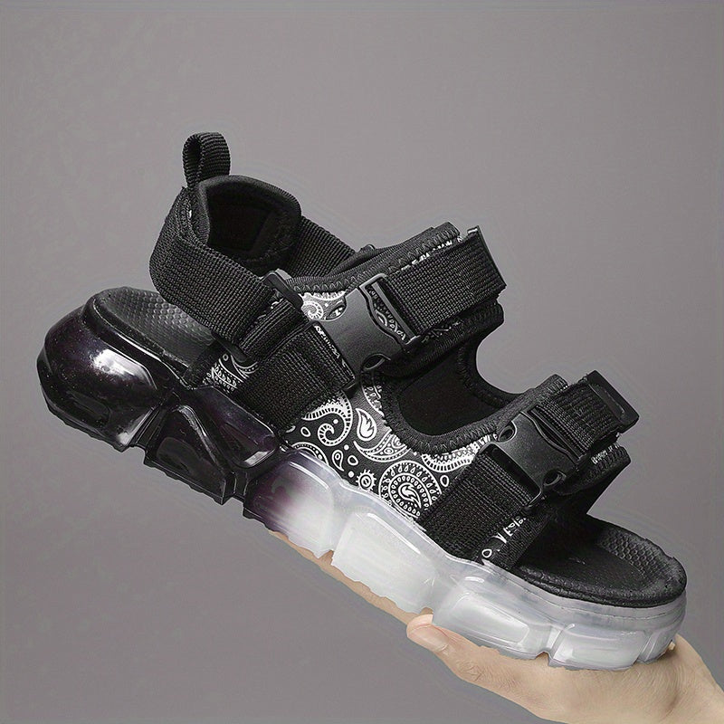 Men's Platform Buckle Sandals Outdoor Slip On Sandals