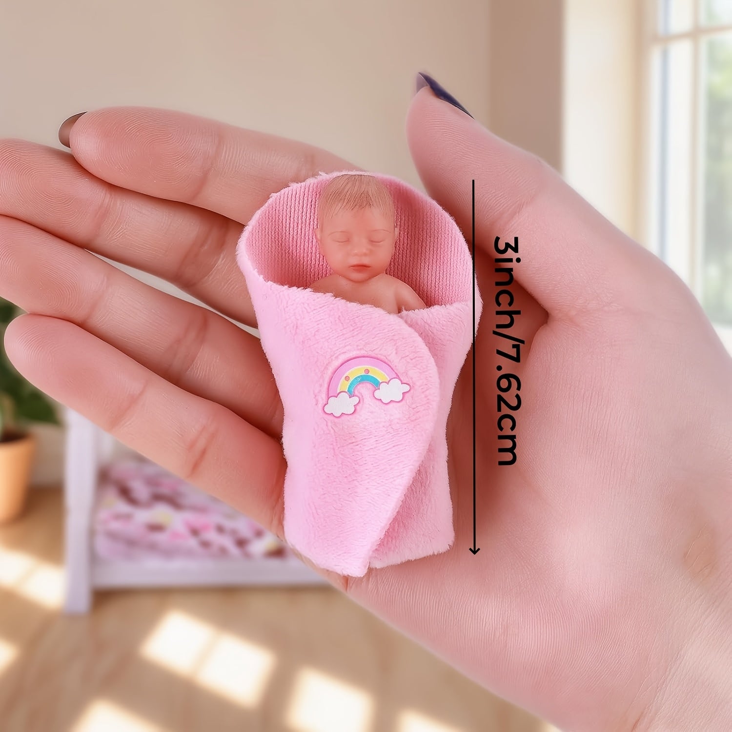 BABESIDE 7 Realistic Mini Silicone Newborn Baby Girl Doll Light Beige Texture