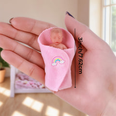 BABESIDE 7 Realistic Mini Silicone Newborn Baby Girl Doll Light Beige Texture