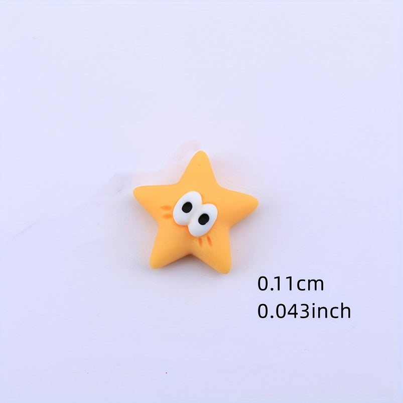 10pcs 11mm Resin Mini Stars for Scrapbooking & Crafting