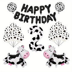 Farm Animal Theme Birthday Party Decoration Set - Cow Print Balloon Set