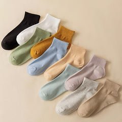 10 Pairs Colorful Ankle Socks Women's Stockings