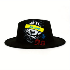 Hip Hop Fedora Cap Flag Butterfly Pattern Jazz Hat Cotton Patriotic Felt