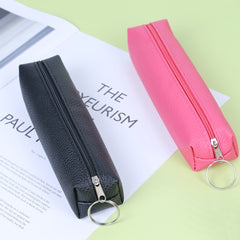 Solid Leather Student Pencil Case