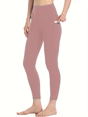 Soft Leggings With Pockets Tummy Control Workout Yoga Running Pants