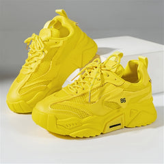 Women's Chunky Sneakers Mesh Breathable Low Top Sports Shoes