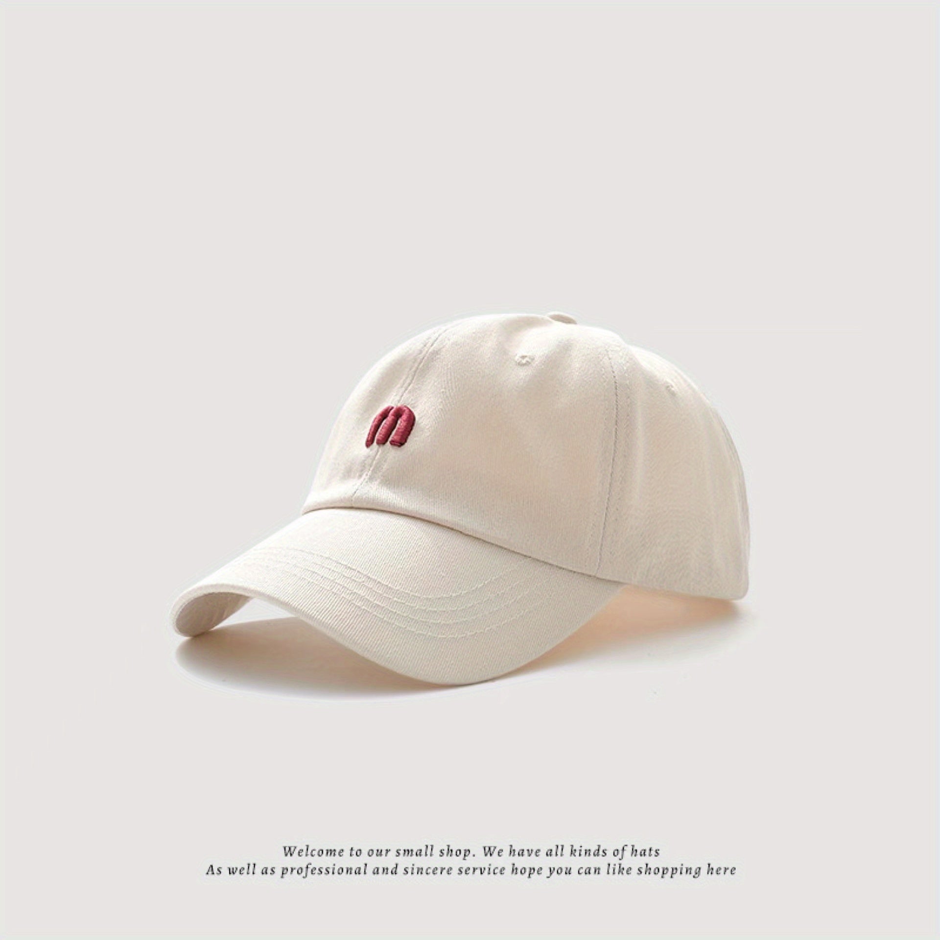 M Embroidery Baseball Cap Solid Casual Sunshade Dad Hats Unisex Couple Sun Hat