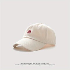 M Embroidery Baseball Cap Solid Casual Sunshade Dad Hats Unisex Couple Sun Hat