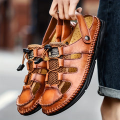Men's Casual Stitch Closed Toe Slip On Sandals Anti-skid Rubber Sole