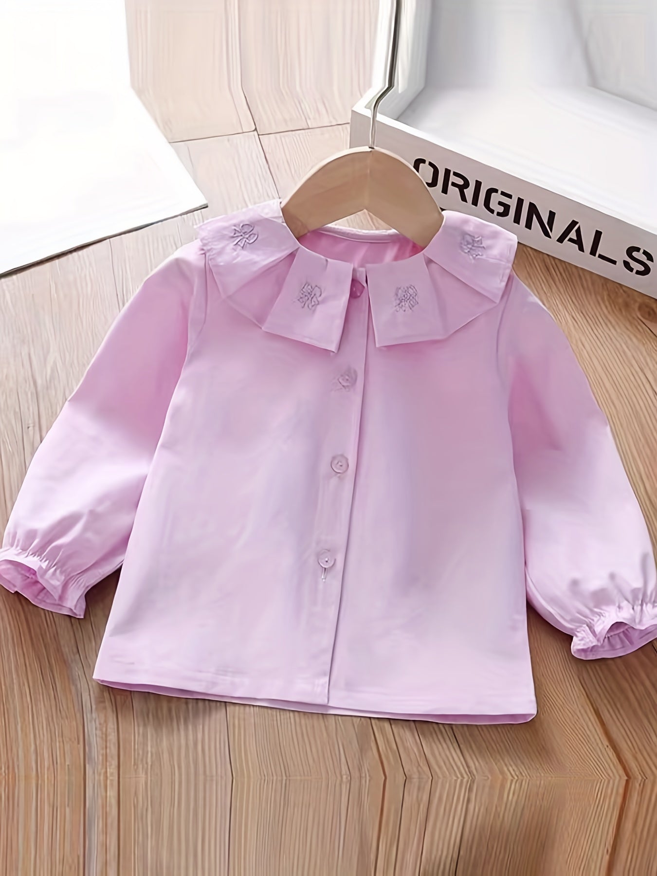 Toddler Girls Uniform Shirt Long Sleeve Blouse Tops