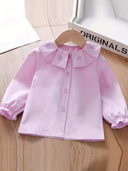 Toddler Girls Uniform Shirt Long Sleeve Blouse Tops