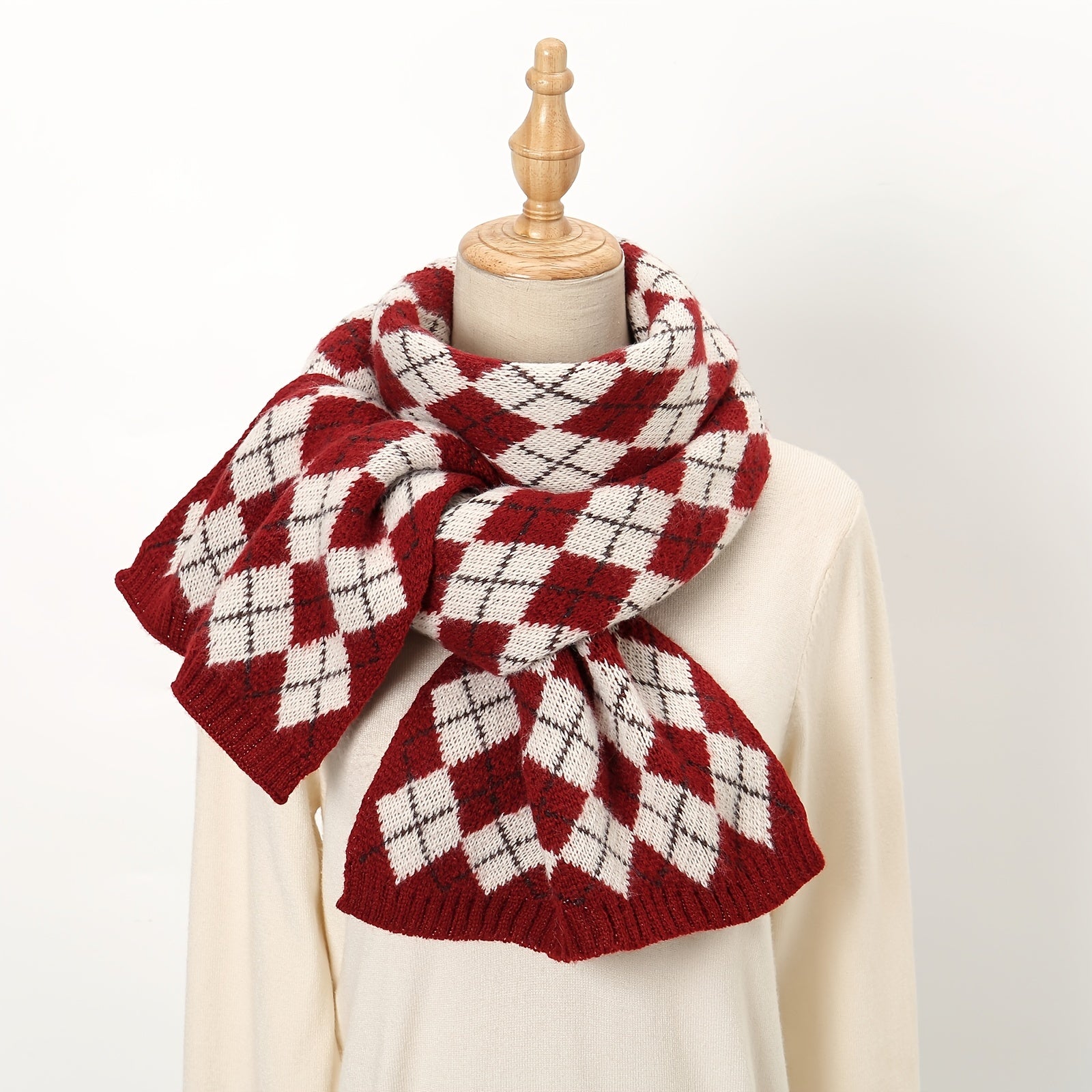 Long Red Scarf Christmas Year Style Women