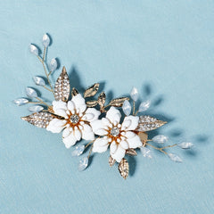 Rhinestone Crystal Pearl Bridal Hair Clip Flower Duck Billed Clip