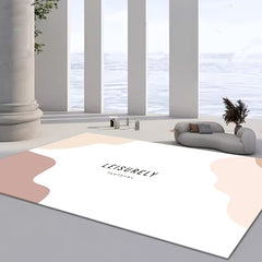 Contemporary Minimalist Area Rug Modern Non-slip TPR Base Soft Polyester Fiber
