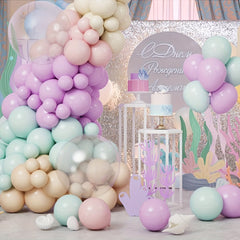 142pcs Mermaid Balloon Garland Set Macaron Balloons Mermaid Baby Shower Party