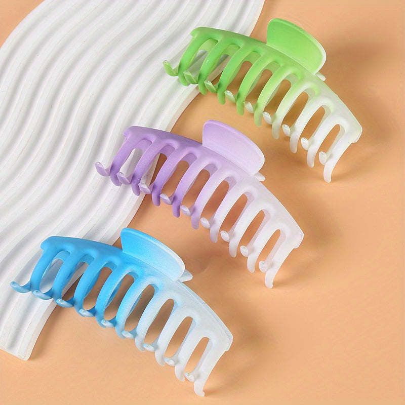 3pcs Gradient Hair Clip Large Claw Clip Girls Kids Hair Accessory