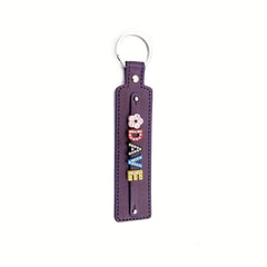 Custom Pet Memorial Keychain with Colorful Letters and Rhinestone String