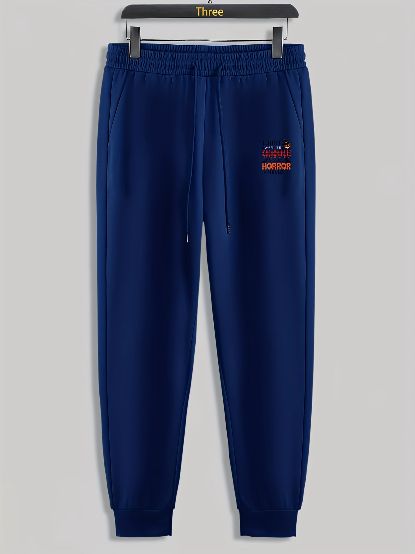 Halloween Pumpkin Letter Horror Print Men's Pants Drawstring Sweatpants
