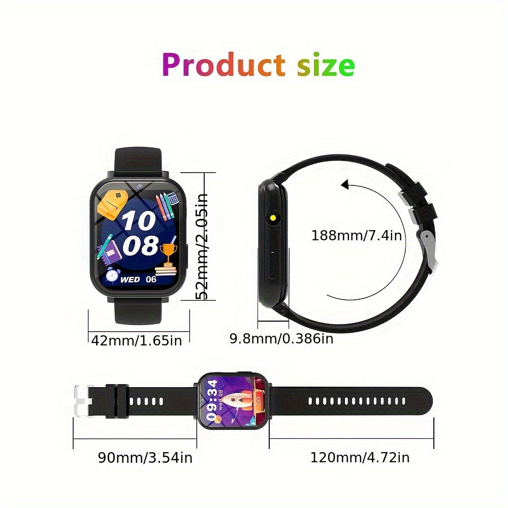 Kids Smart Watch 1.83'' Screen Music LED Camera Alarm Calendar Stopwatch