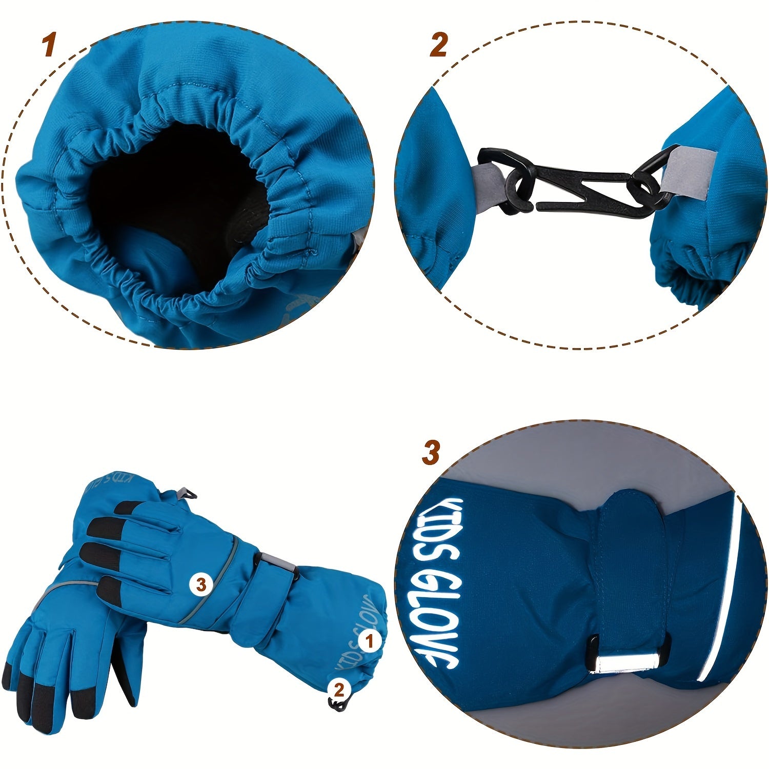 Kids Winter Fleece Mittens - Waterproof Warm Gloves for Boys & Girls