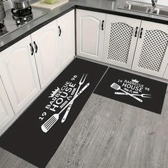 BBQ House Kitchen Mat English Letter Print Rug