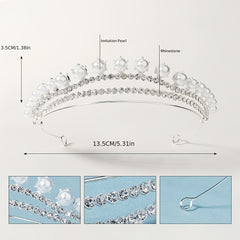 Pearl Headband Rhinestone Head Hoop Bridal Hair Accessories