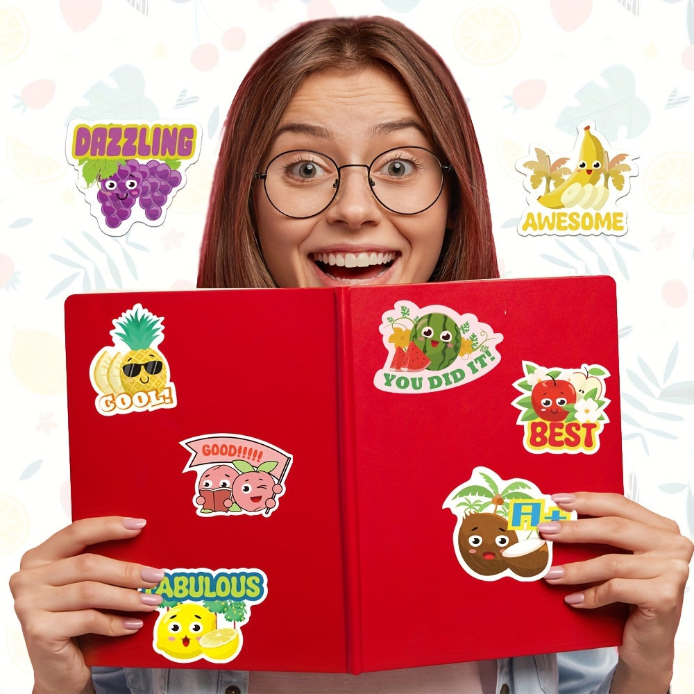 120pcs Scented Stickers Fruit Pattern 12 Fruits Flavors Reward Stickers