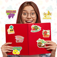 120pcs Scented Stickers Fruit Pattern 12 Fruits Flavors Reward Stickers