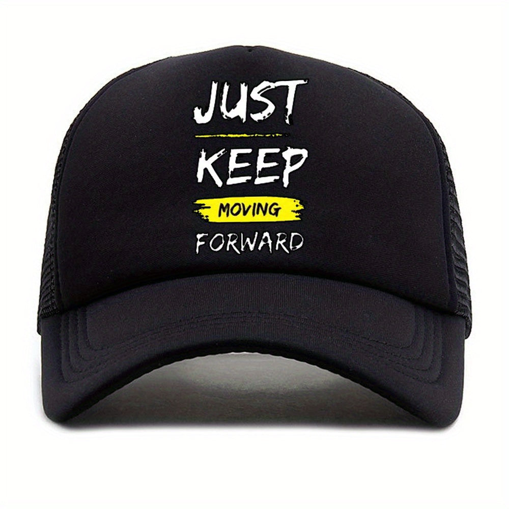Unisex Sunshade Breathable Baseball Cap Just Keep Moving Forward Embroidery