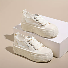 Women's Small Shoes Lace Up Platform Sneakers Lightweight & Versatile